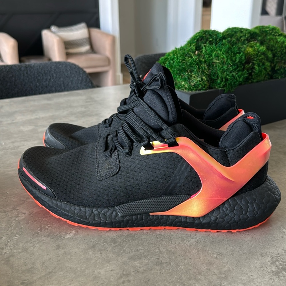 adidas Men's Black and Vibrant Orange Athletic Shoes